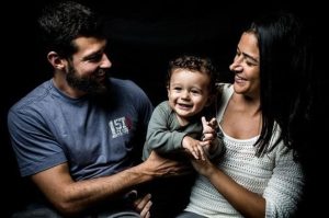 Bento Canuto Monteiro com os pais, Natasha e Bruno Canuto Monteiro